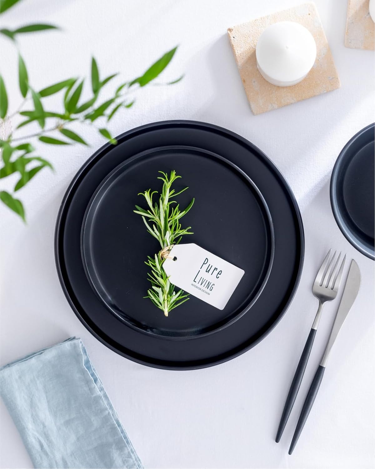 18-delig Zwart Aardewerk Servies - 34% Korting!