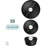 18-delig Zwart Aardewerk Servies - 34% Korting!