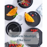 18-delig Zwart Aardewerk Servies - 34% Korting!