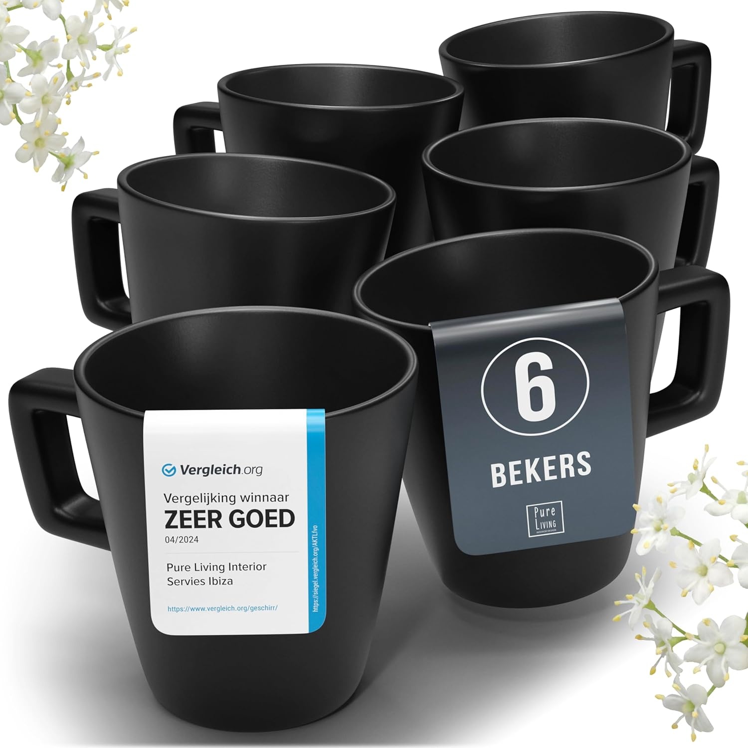 18-delig Zwart Aardewerk Servies - 34% Korting!