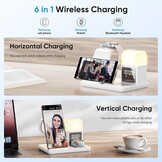 6-in-1 Draadloze Oplader met Wekker | 15W Snel Opladen Samsung
