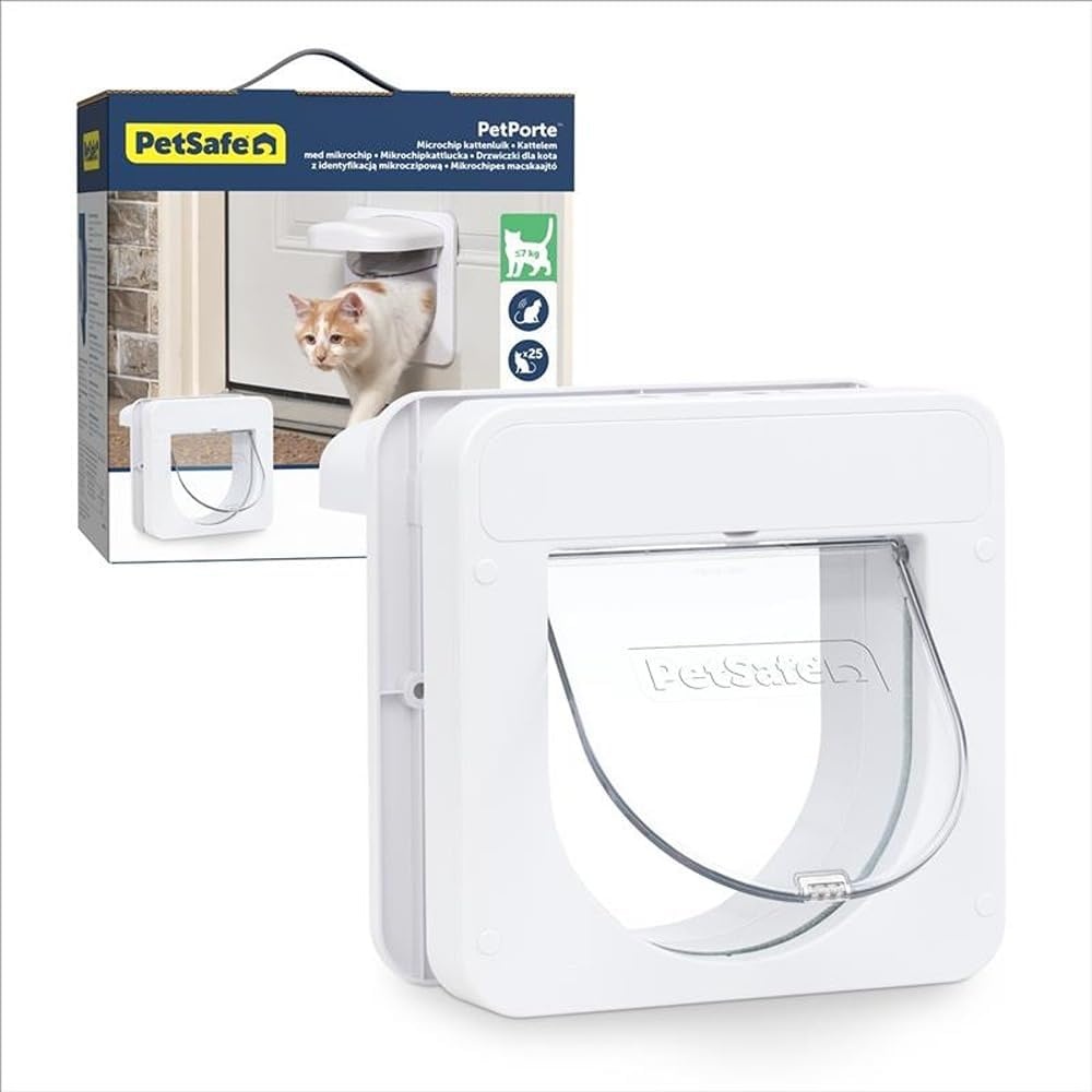 Slim Kattenluik met Microchipherkenning | Max. 7kg | Wit | 30% Korting