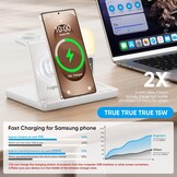 6-in-1 Draadloze Oplader met Wekker | 15W Snel Opladen Samsung