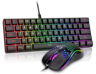 Gaming Toetsenbord & Muis Set: 60% QWERTZ RGB Mechanisch met 7200 DPI Muis (34% Korting!)