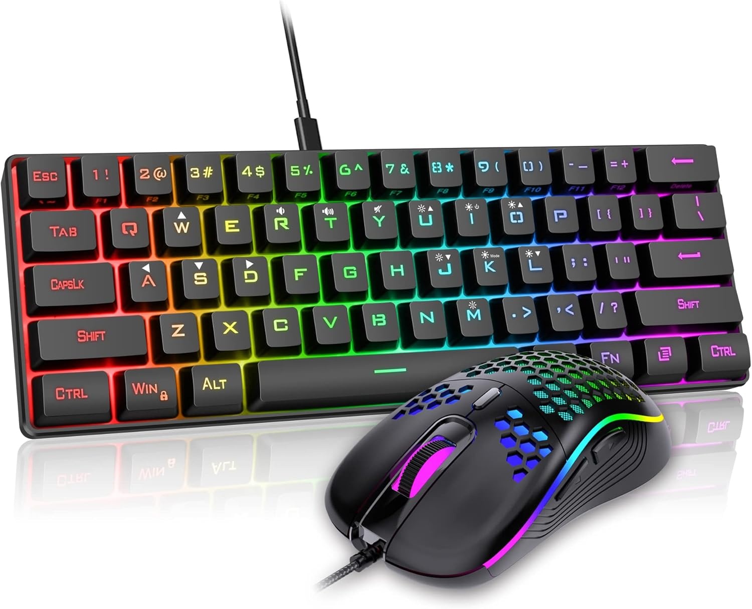 Gaming Toetsenbord & Muis Set: 60% QWERTZ RGB Mechanisch met 7200 DPI Muis (34% Korting!)