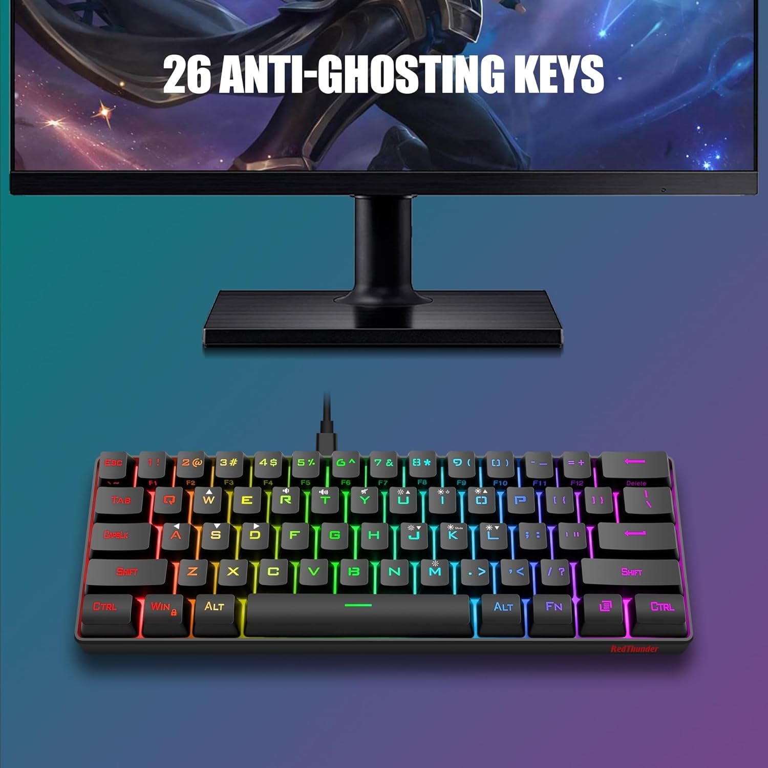 Gaming Toetsenbord & Muis Set: 60% QWERTZ RGB Mechanisch met 7200 DPI Muis (34% Korting!)