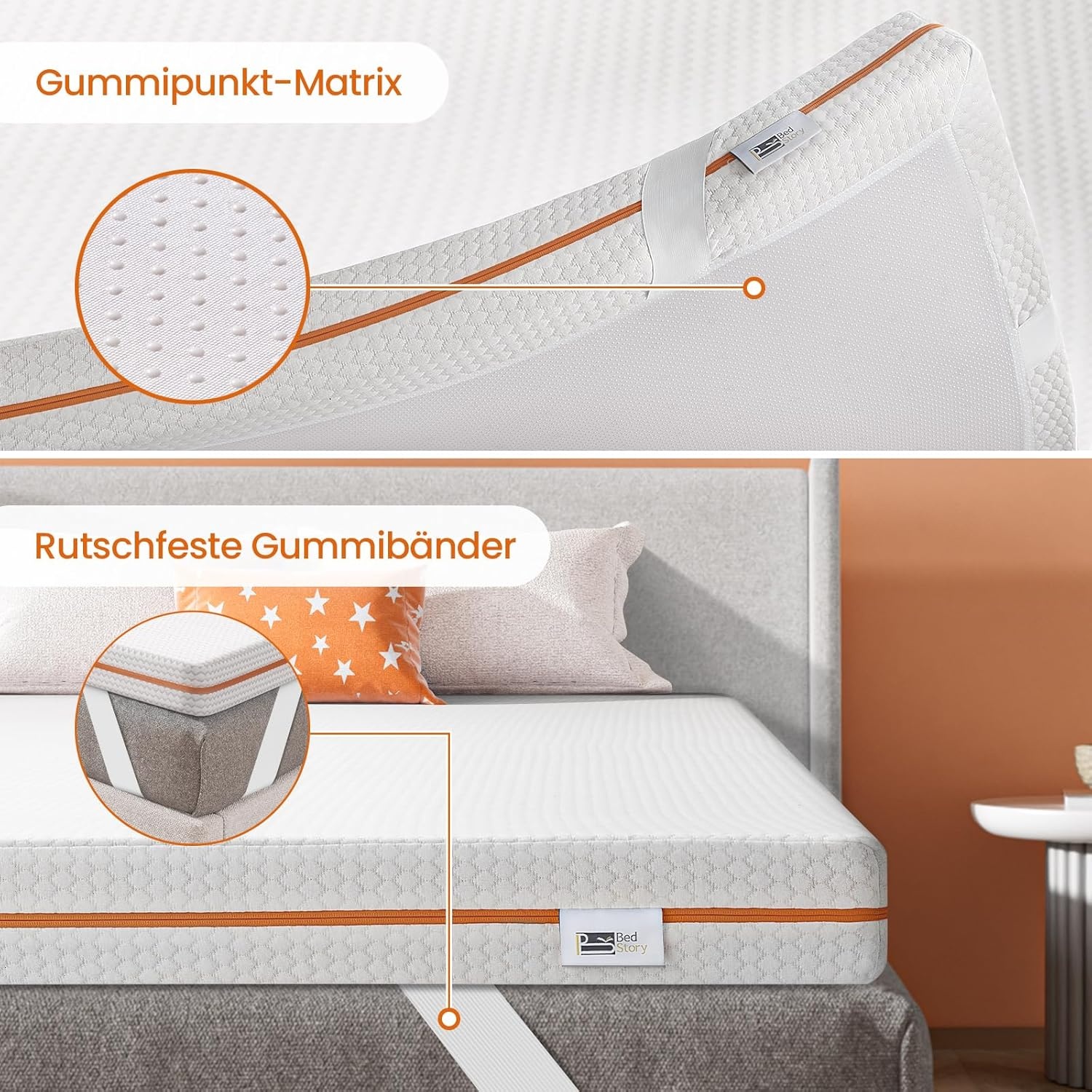 Matrastopper 180x200cm met Koperionen | 10cm dik | H3/H4 | Anti-allergisch
