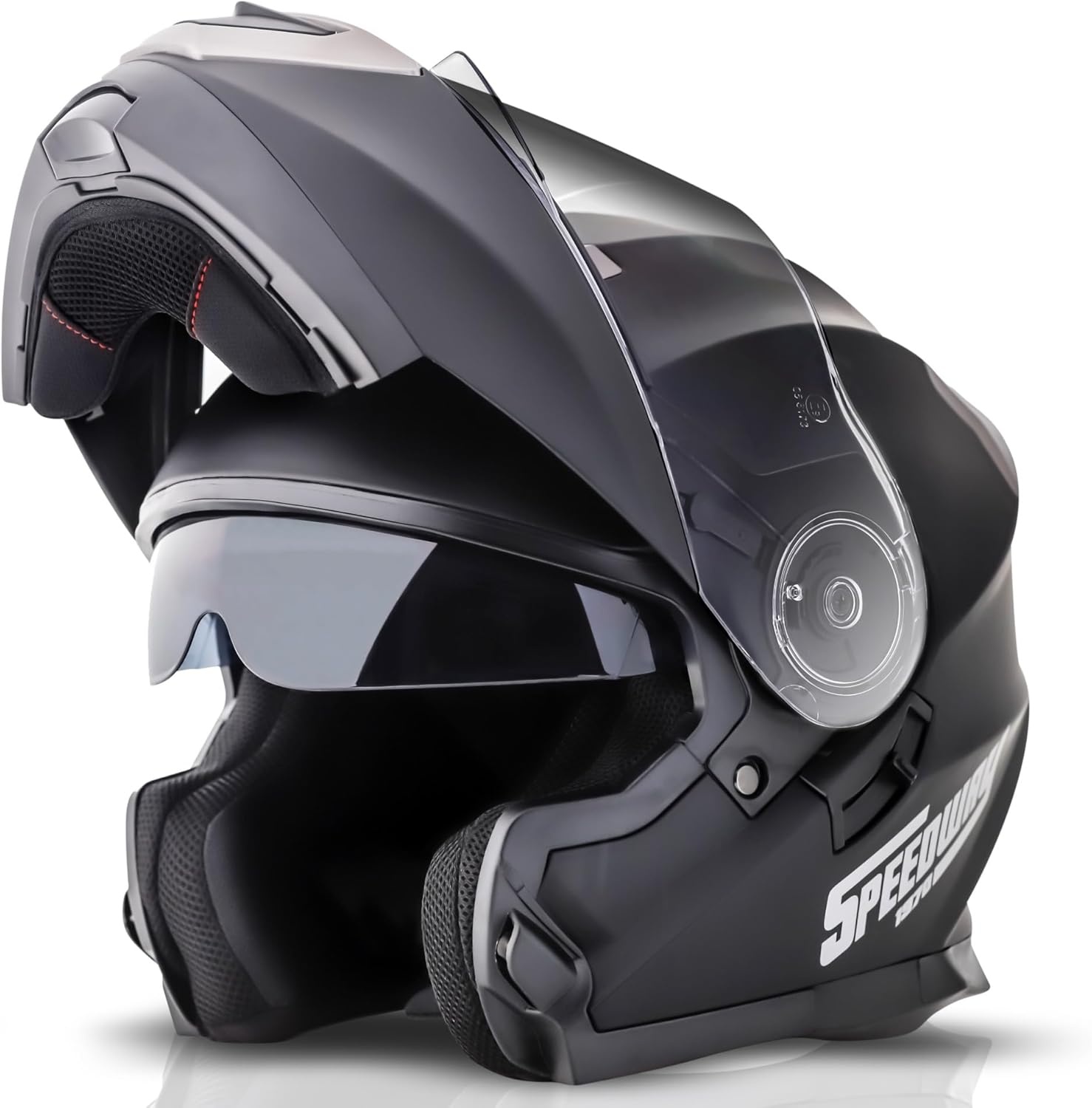 Modulaire Motorhelm Osma - Zwart-Mat Wit | Dubbel Vizier | 34% Korting