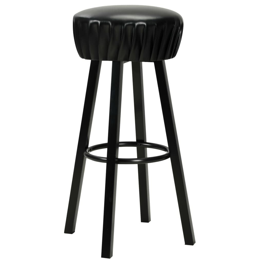 2 Zwarte Kunstleren Barstoelen - Industriële Stijl