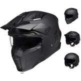 Retro Motorhelm Z302 Mat Zwart 2XL | 35% Korting