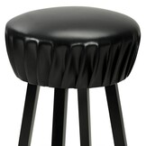 2 Zwarte Kunstleren Barstoelen - Industriële Stijl