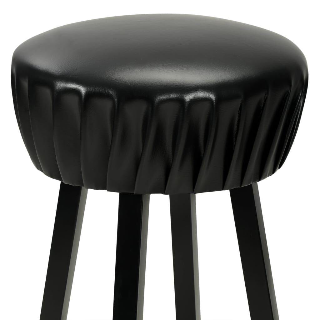 2 Zwarte Kunstleren Barstoelen - Industriële Stijl