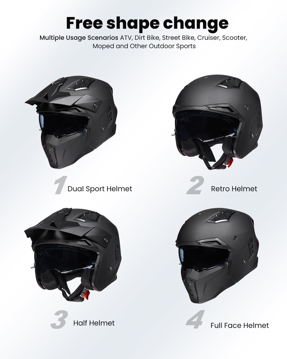 Retro Motorhelm Z302 Mat Zwart 2XL | 35% Korting