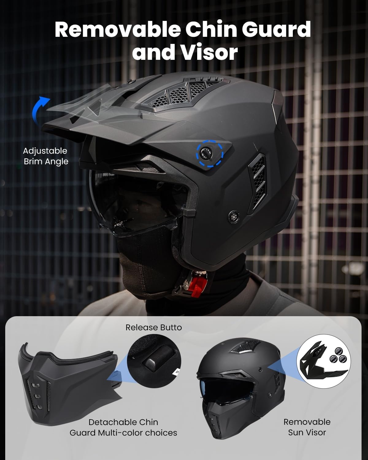 Retro Motorhelm Z302 Mat Zwart 2XL | 35% Korting