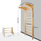 Houten Gymnastiek Wandrek met Optrekstang | 220x80cm | Grenenhout