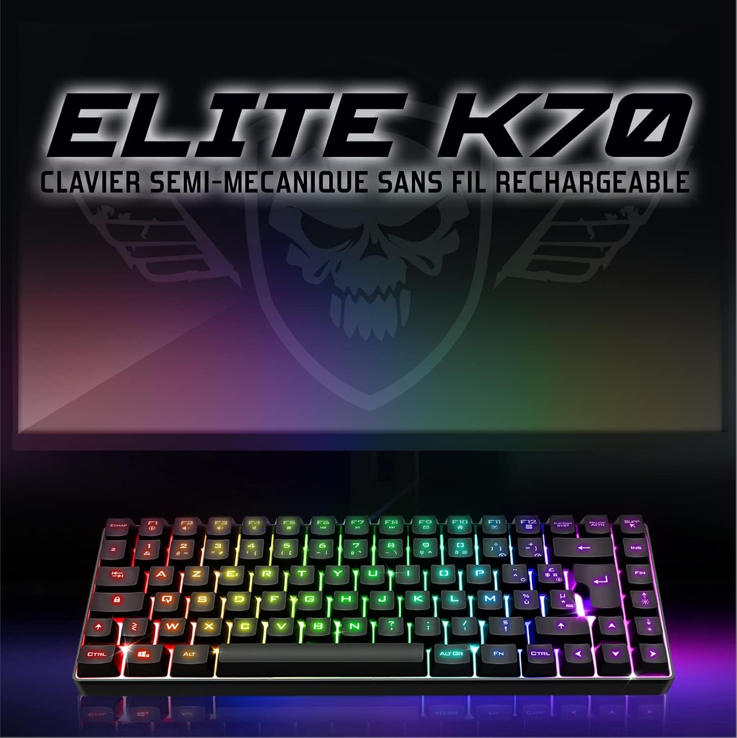 Compact Gaming Toetsenbord TKL AZERTY Semi-Mechanisch Draadloos met 29% Korting