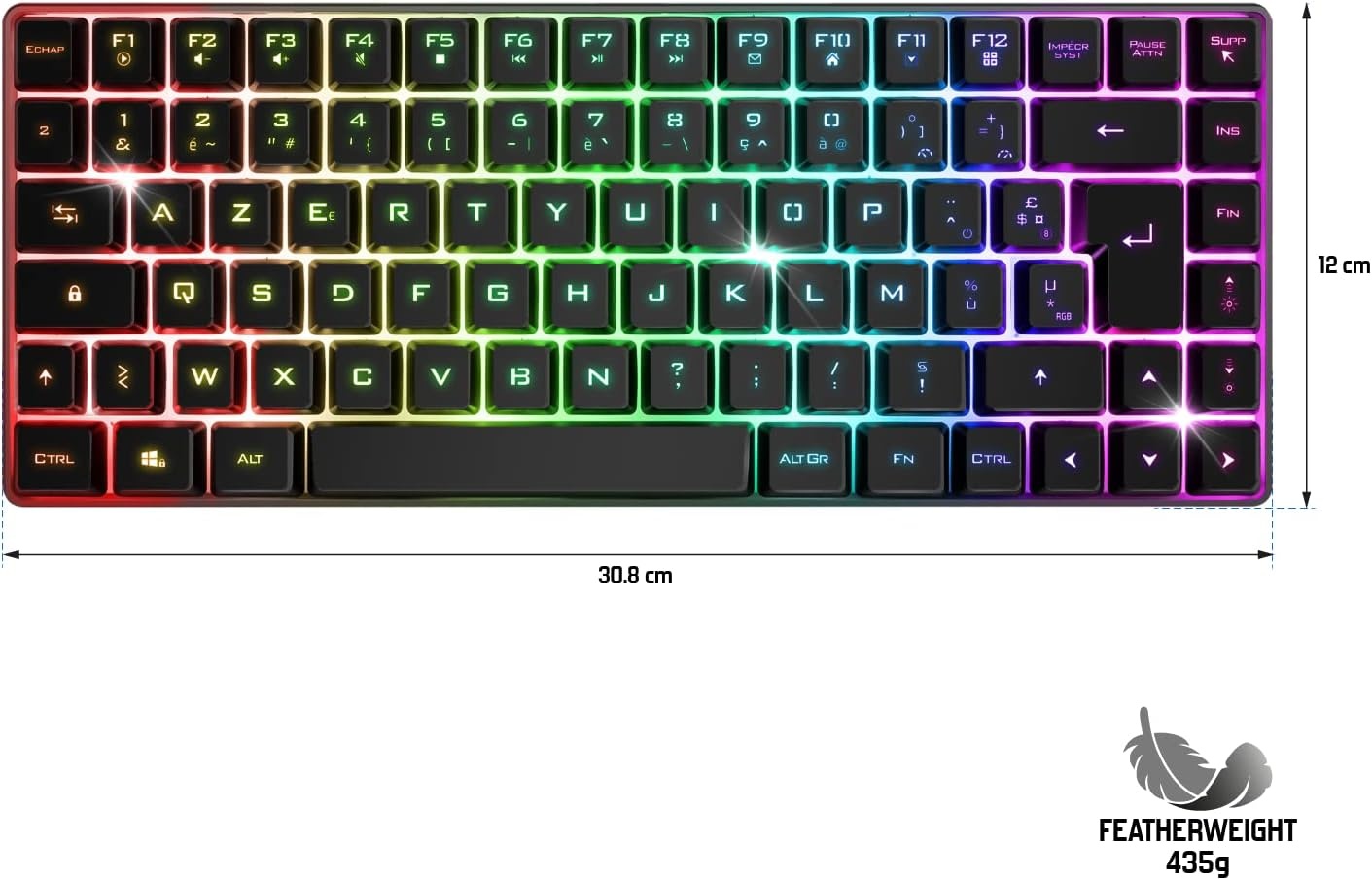Compact Gaming Toetsenbord TKL AZERTY Semi-Mechanisch Draadloos met 29% Korting