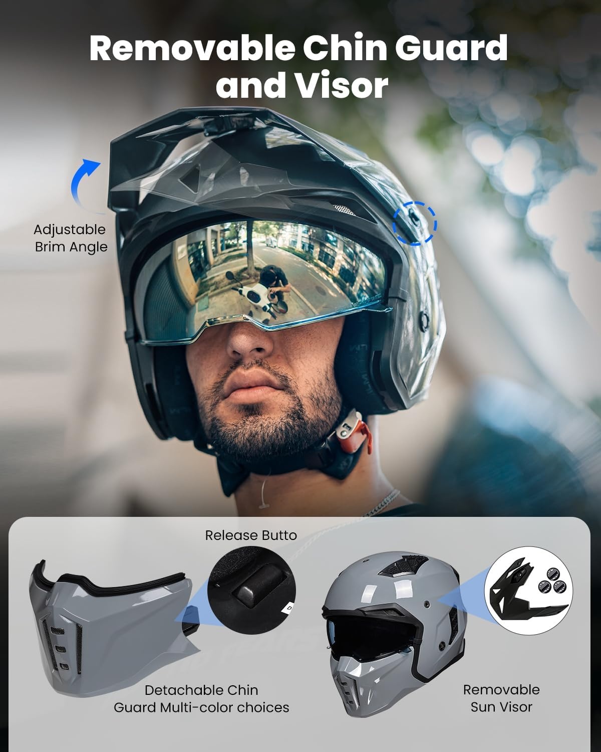 Retro Motorhelm Z302 met Vizier - 35% Korting!