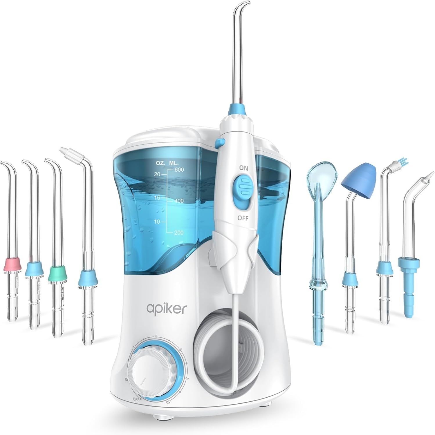 Elektrische Waterflosser 600ml Tank, 10 Drukstanden (Wit) - 34% Korting!