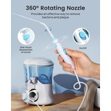 Elektrische Waterflosser 600ml Tank, 10 Drukstanden (Wit) - 34% Korting!