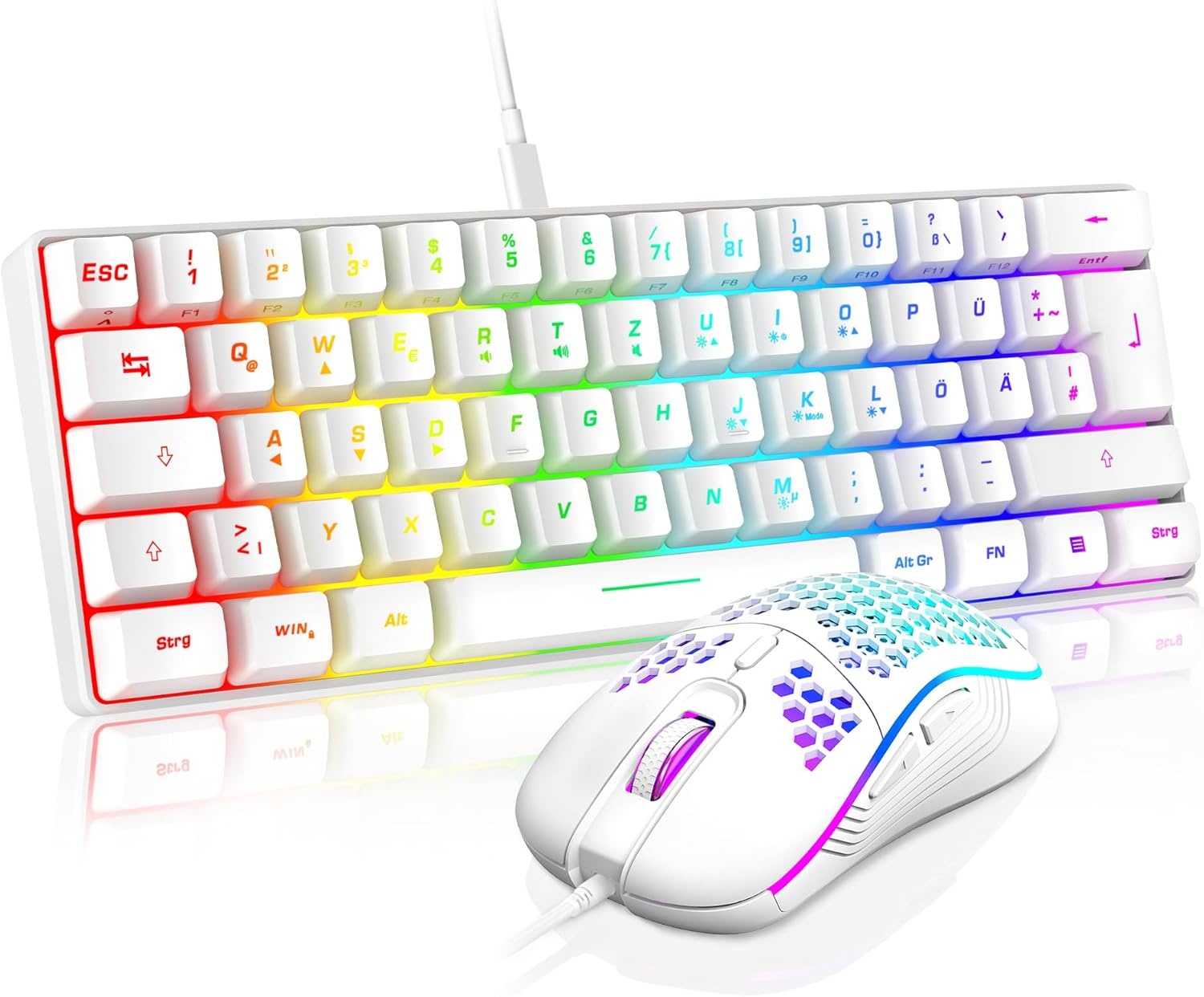 Draadloos Gaming Toetsenbord & Muis Set RGB QWERTZ - 53% Korting!