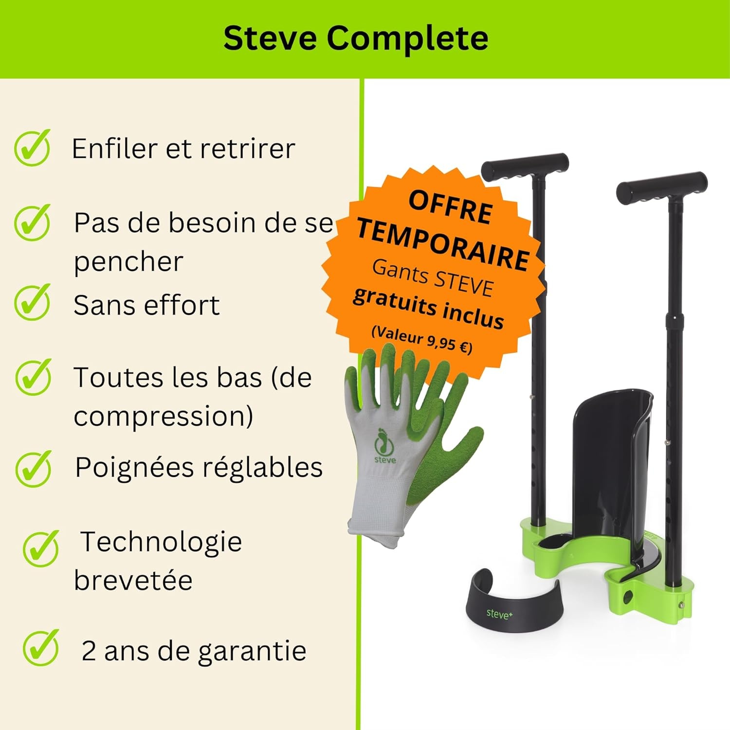 Kousen- en Steunkousenaantrekker | Makkelijk Aantrekken Zonder Bukken | Maat L
