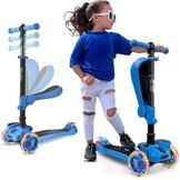 Kinderstep 3-wiel Multicolor LED, Opvouwbaar, Verstelbaar
