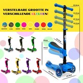 Kinderstep 3-wiel Multicolor LED, Opvouwbaar, Verstelbaar