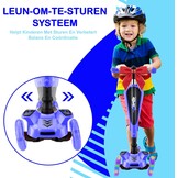 Kinderstep 3-wiel Multicolor LED, Opvouwbaar, Verstelbaar