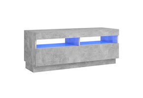 TV-meubel met LED-verlichting, 100x35x40 cm, Betongrijs - 51% Korting!