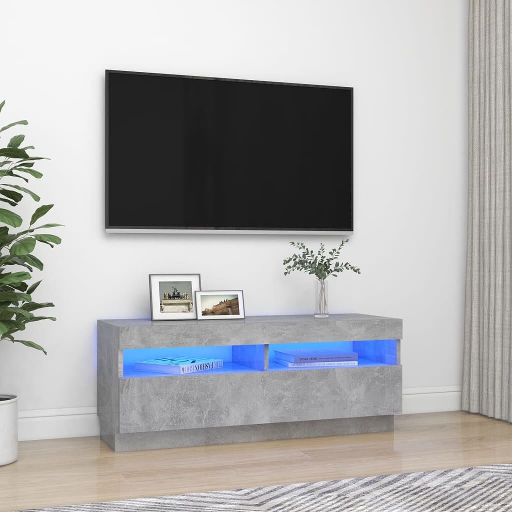 Betaalbaar TV-meubel met LED: 100x35x40cm Betongrijs (34% Korting)
