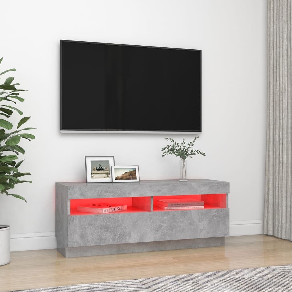 Betaalbaar TV-meubel met LED: 100x35x40cm Betongrijs (34% Korting)