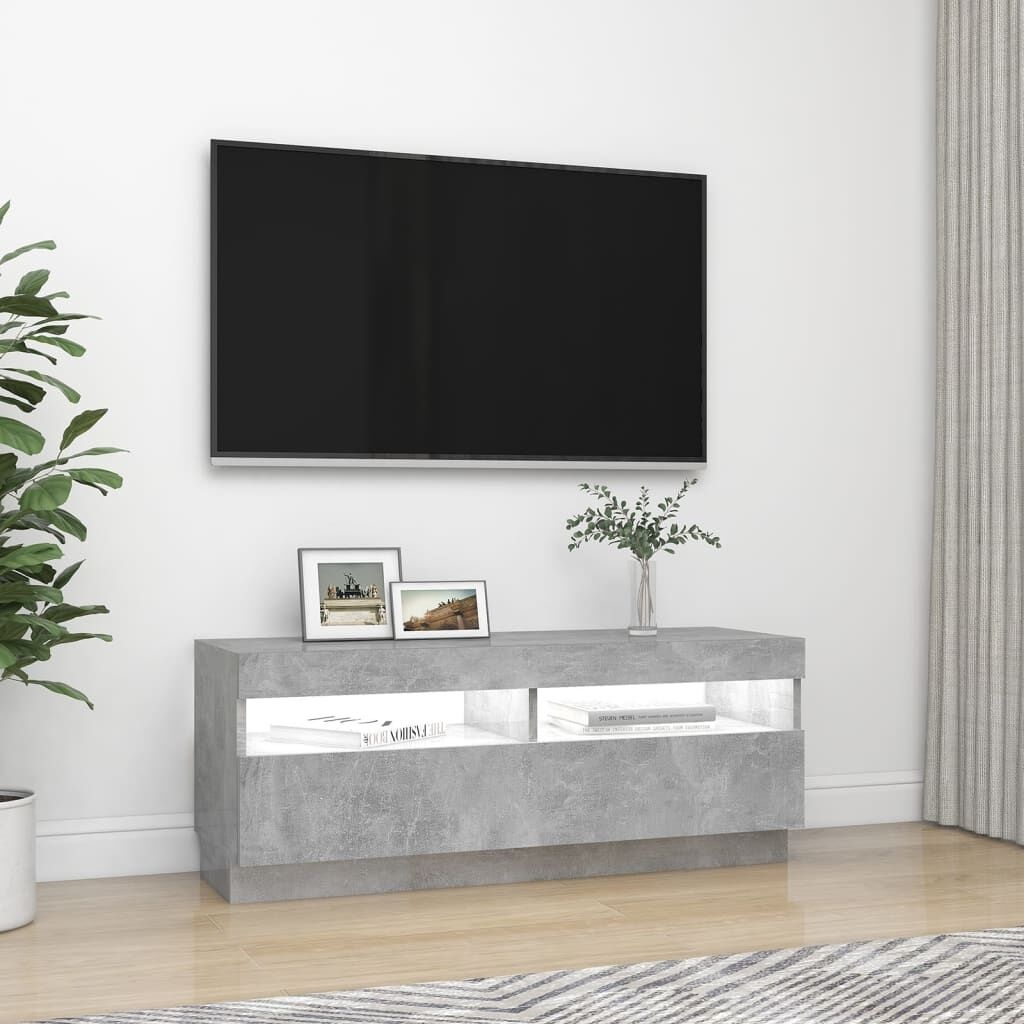 Betaalbaar TV-meubel met LED: 100x35x40cm Betongrijs (34% Korting)