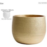 Handgemaakte Keramische Plantenpot Goud 25cm Barcelona - 34% Korting
