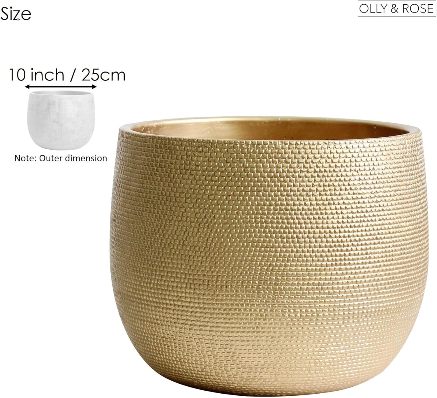 Handgemaakte Keramische Plantenpot Goud 25cm Barcelona - 34% Korting