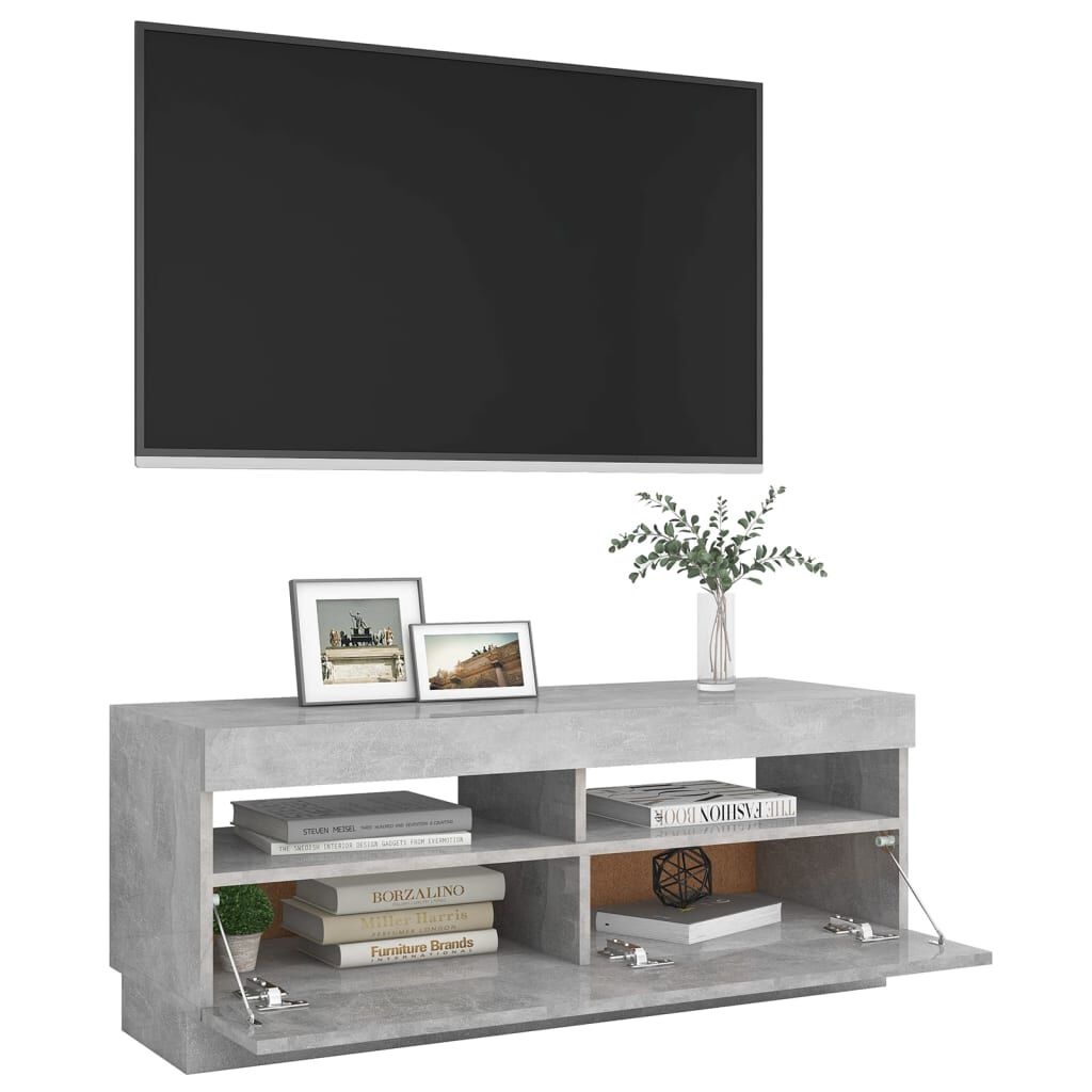 Betaalbaar TV-meubel met LED: 100x35x40cm Betongrijs (34% Korting)
