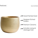 Handgemaakte Keramische Plantenpot Goud 25cm Barcelona - 34% Korting