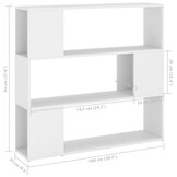 Boekenkast en Kamerverdeler 100x24x94 cm Wit - 29% Korting