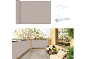 Balkonscherm Inkijkbescherming Taupe (100x800cm) - 52% Korting!