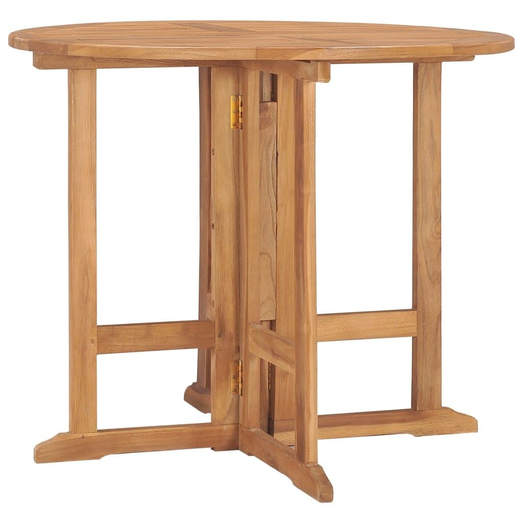 vidaXL Inklapbare Tuintafel Ø 90x75 cm Massief Teakhout - 35% Korting