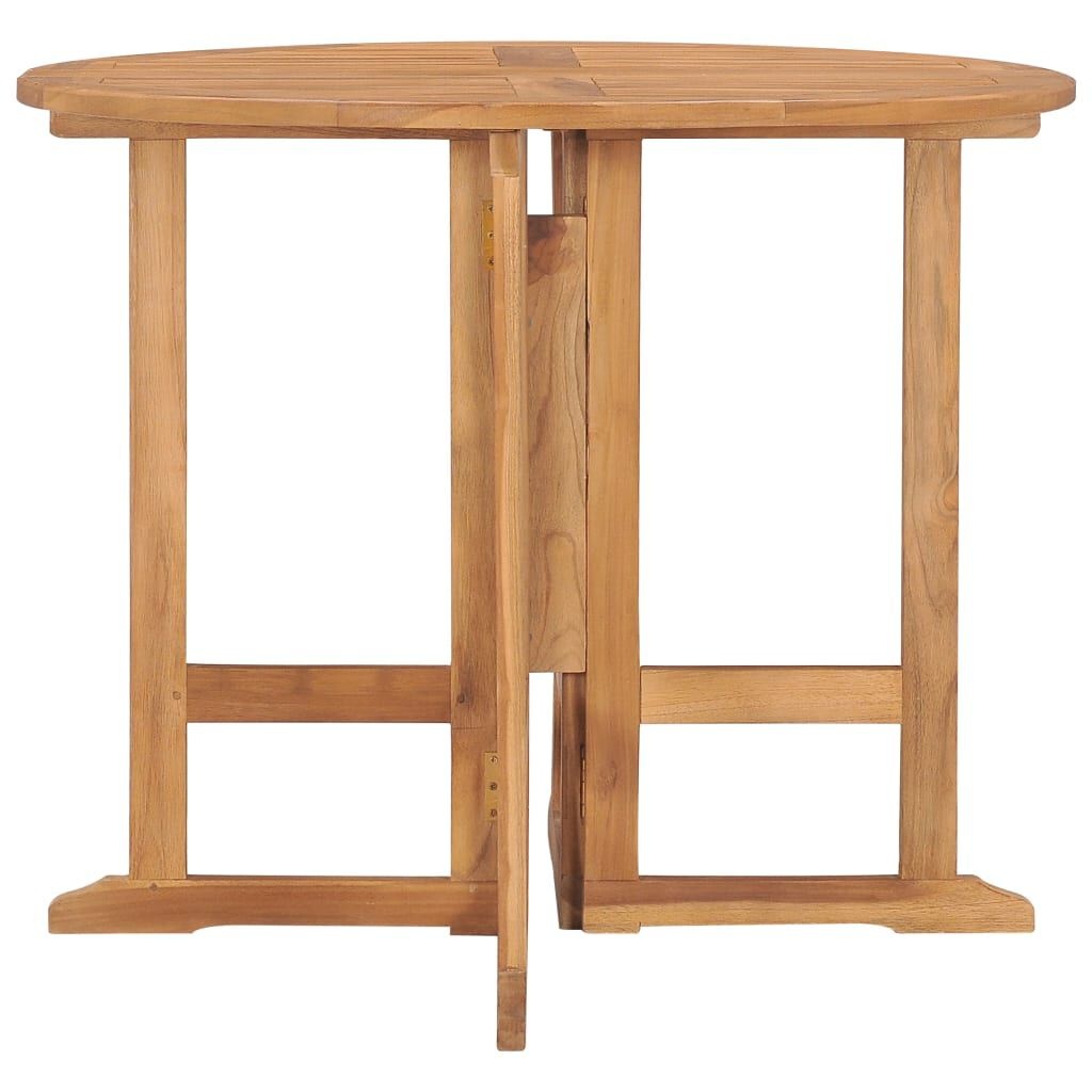 vidaXL Inklapbare Tuintafel Ø 90x75 cm Massief Teakhout - 35% Korting