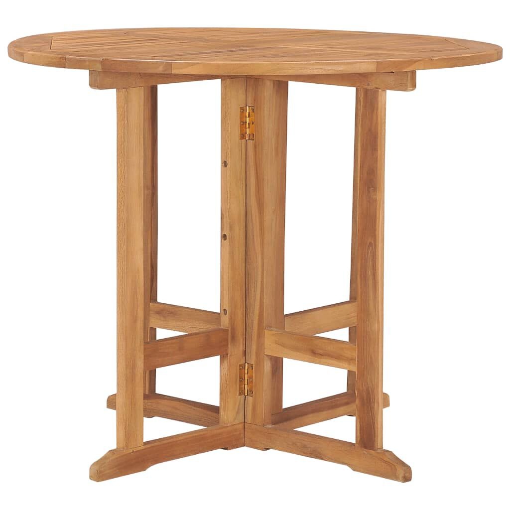 vidaXL Inklapbare Tuintafel Ø 90x75 cm Massief Teakhout - 35% Korting