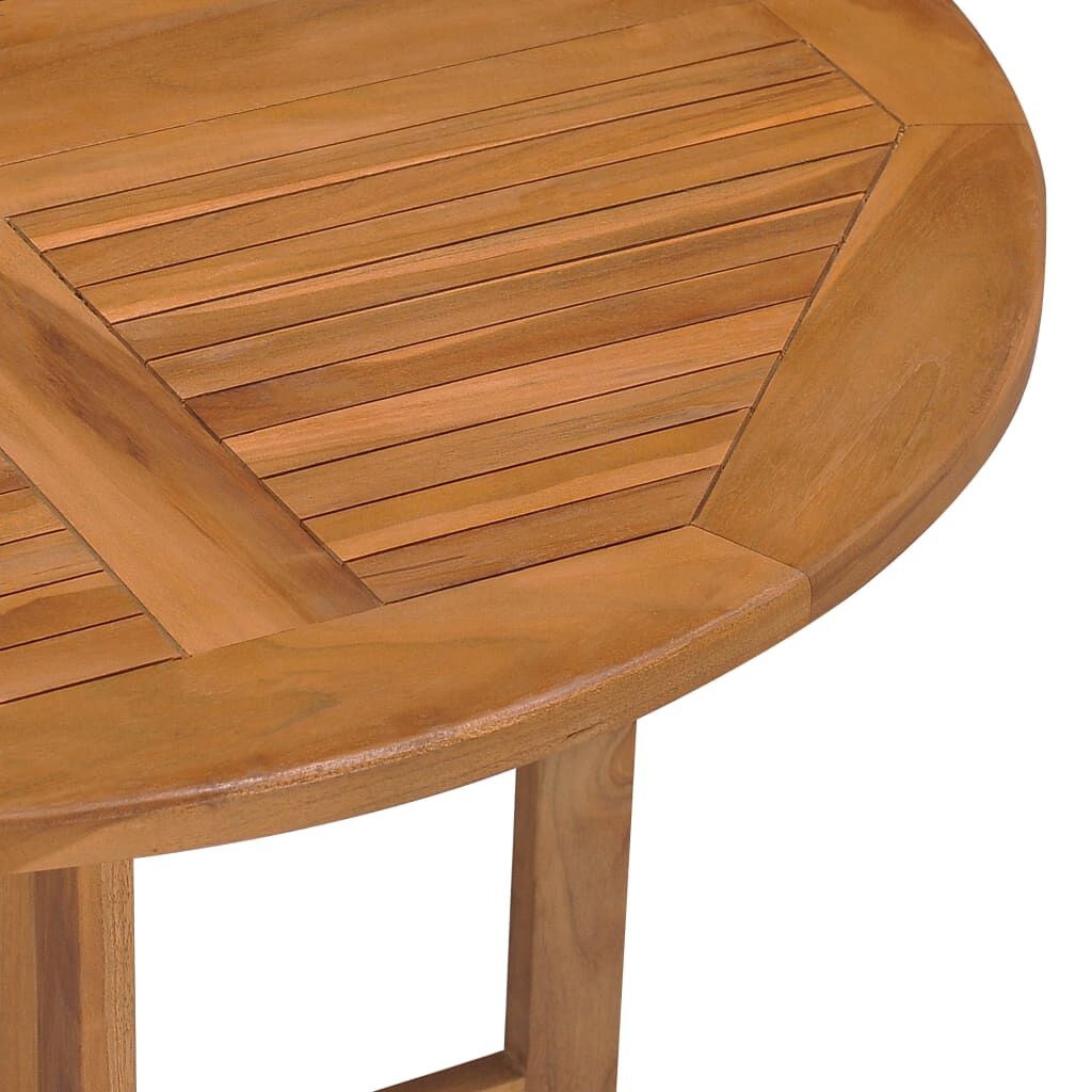 vidaXL Inklapbare Tuintafel Ø 90x75 cm Massief Teakhout - 35% Korting