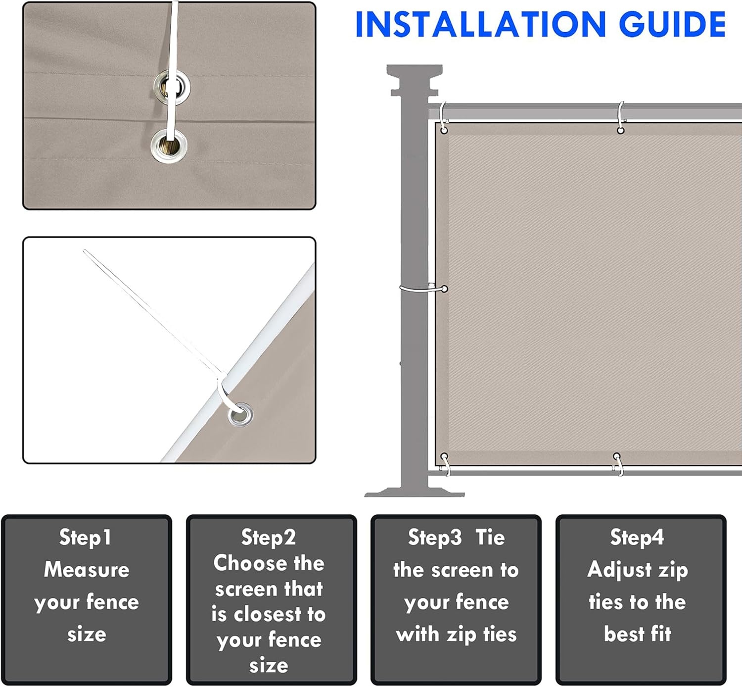 Balkonscherm Taupe 100x800cm - Waterdicht & UV-bescherming - 52% Korting!