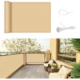 Balkonscherm Taupe 100x800cm - Waterdicht & UV-bescherming - 52% Korting!