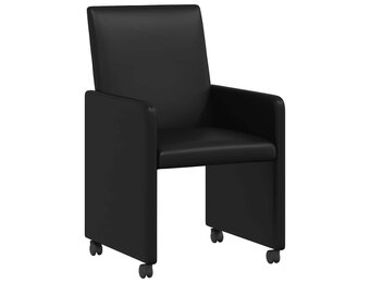 Set van 2 Zwarte Eetstoelen met Wielen (35% Korting)