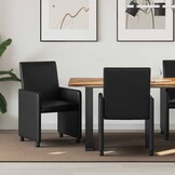Set van 2 Zwarte Eetstoelen met Wielen (35% Korting)