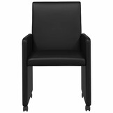 Set van 2 Zwarte Eetstoelen met Wielen (35% Korting)