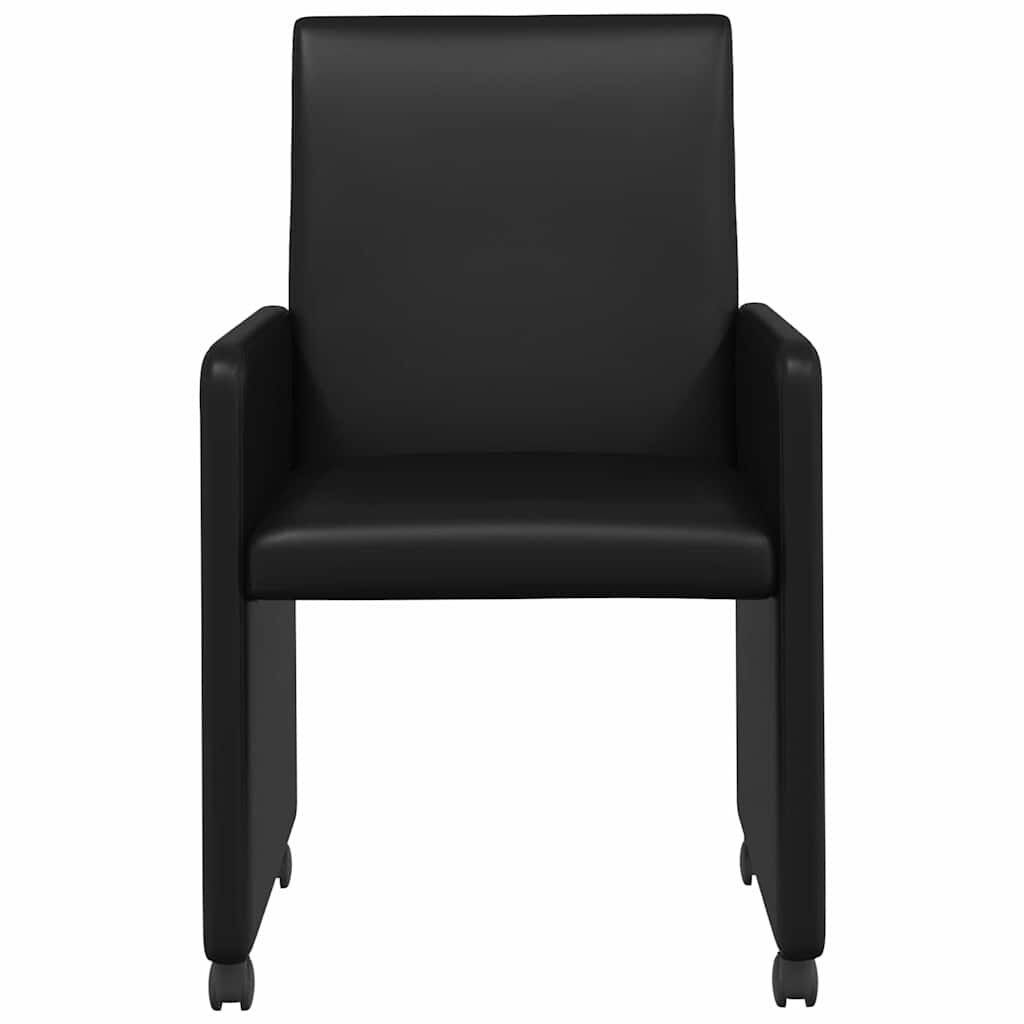 Set van 2 Zwarte Eetstoelen met Wielen (35% Korting)