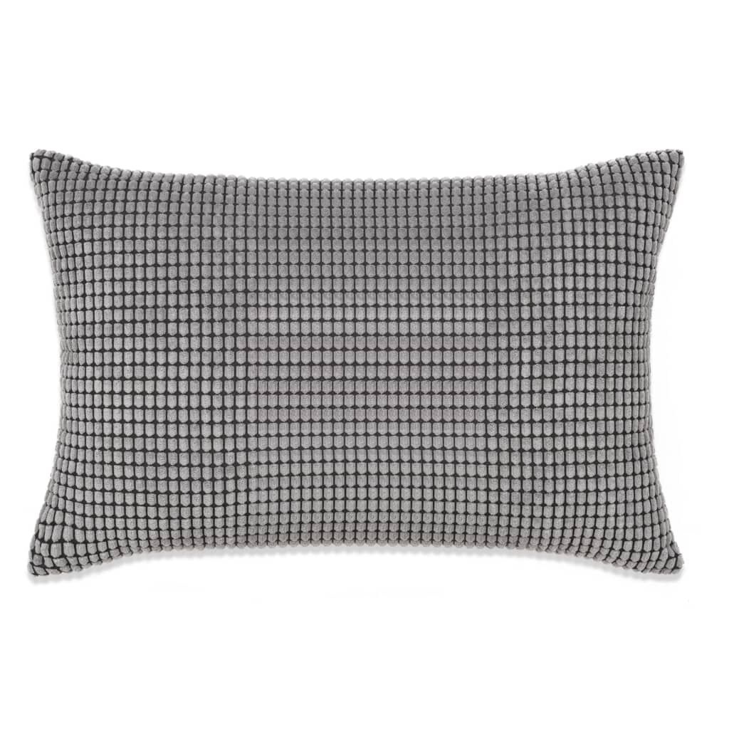 Set van 2 Velours Sierkussens Grijs (40x60 cm) - 49% Korting!